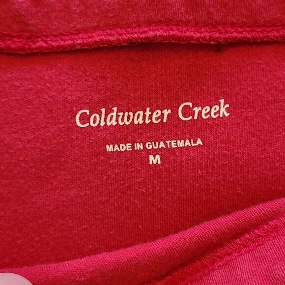 Coldwater creek womens red 3/4 sleeve shirt size medium - Picture 3 of 7